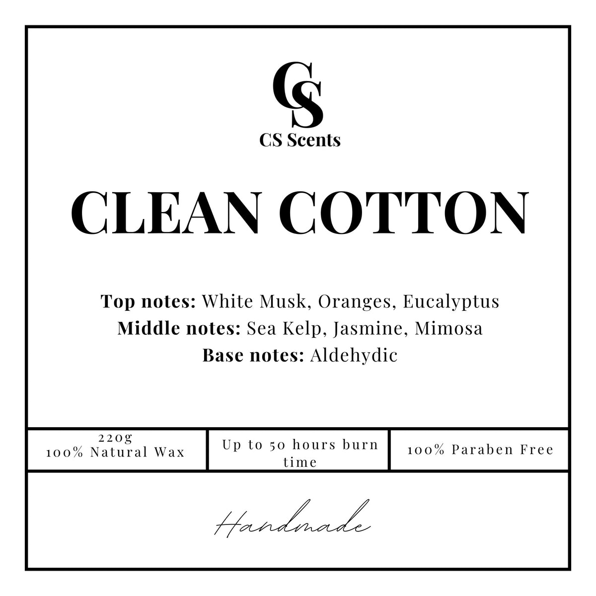 220g Clean Cotton Candles