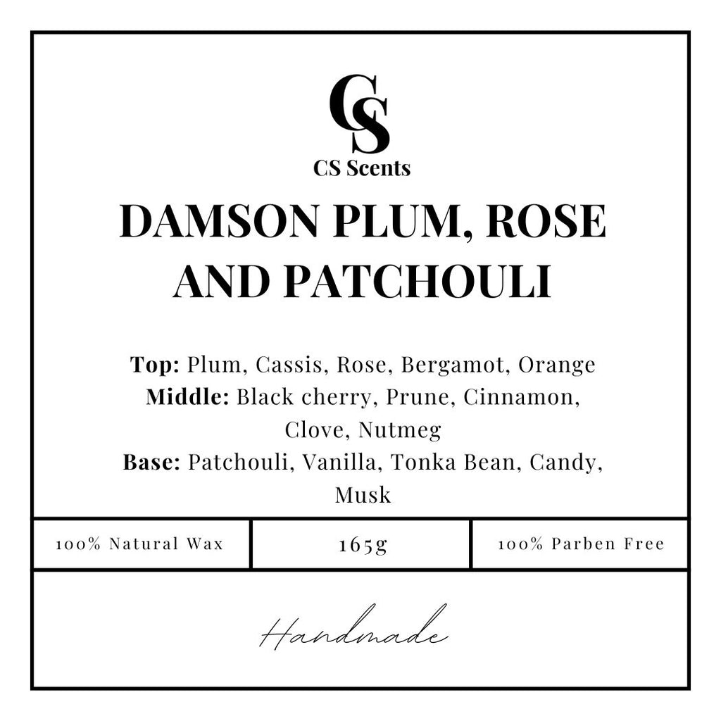 165g Damson Plum, Rose & Patchouli Candle