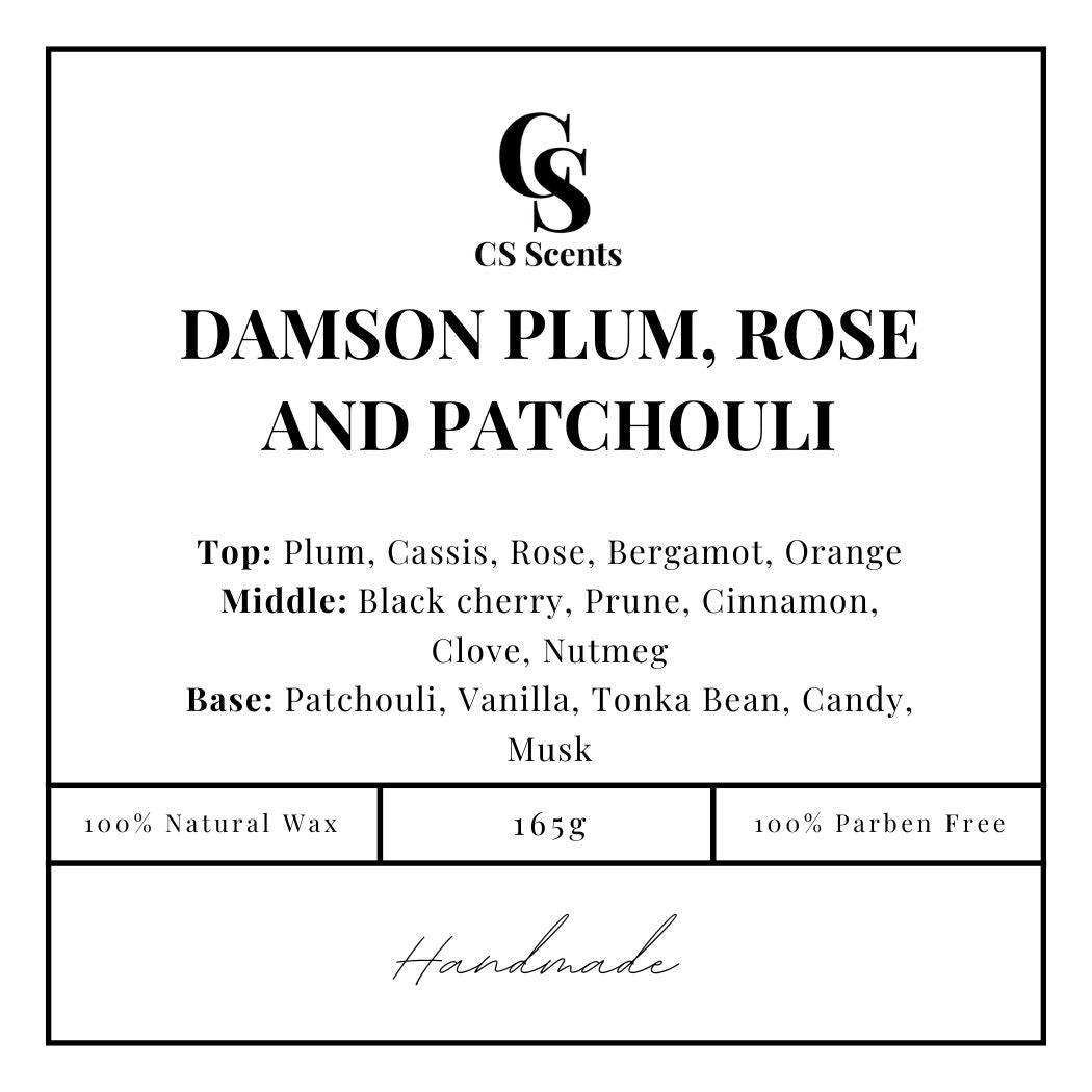 165g Damson Plum, Rose & Patchouli Candle