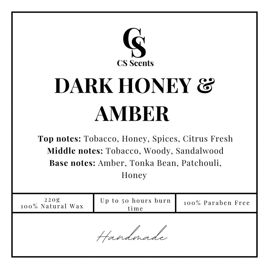 220g Dark Honey & Amber Candle