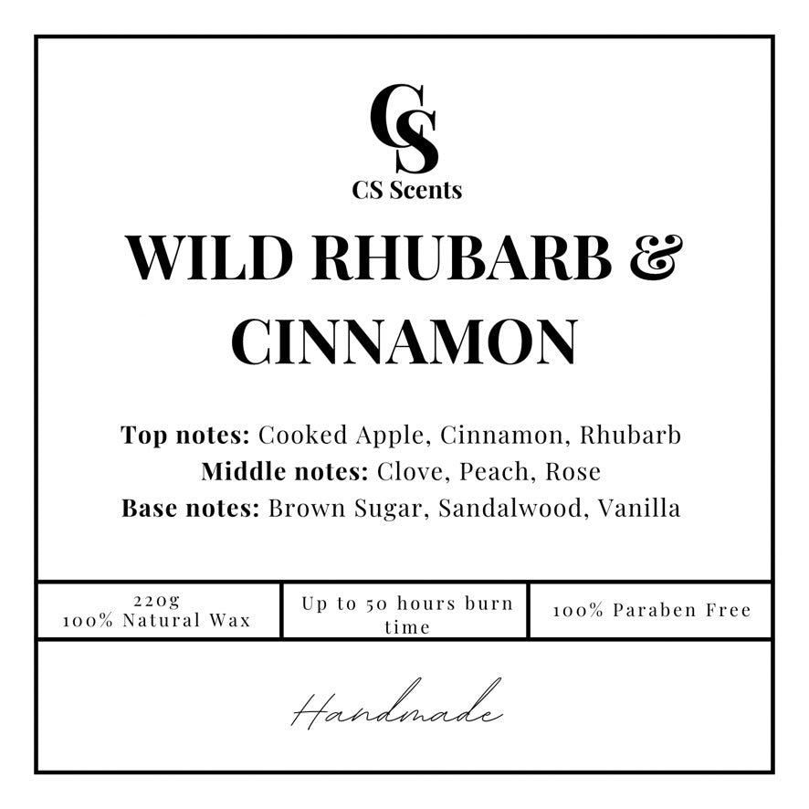 220g Wild Rhubarb & Cinnamon Candle