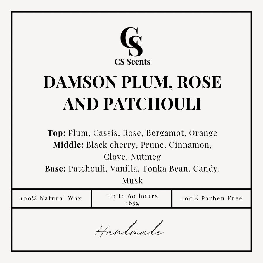 165g Damson Plum, Rose & Patchouli Candle