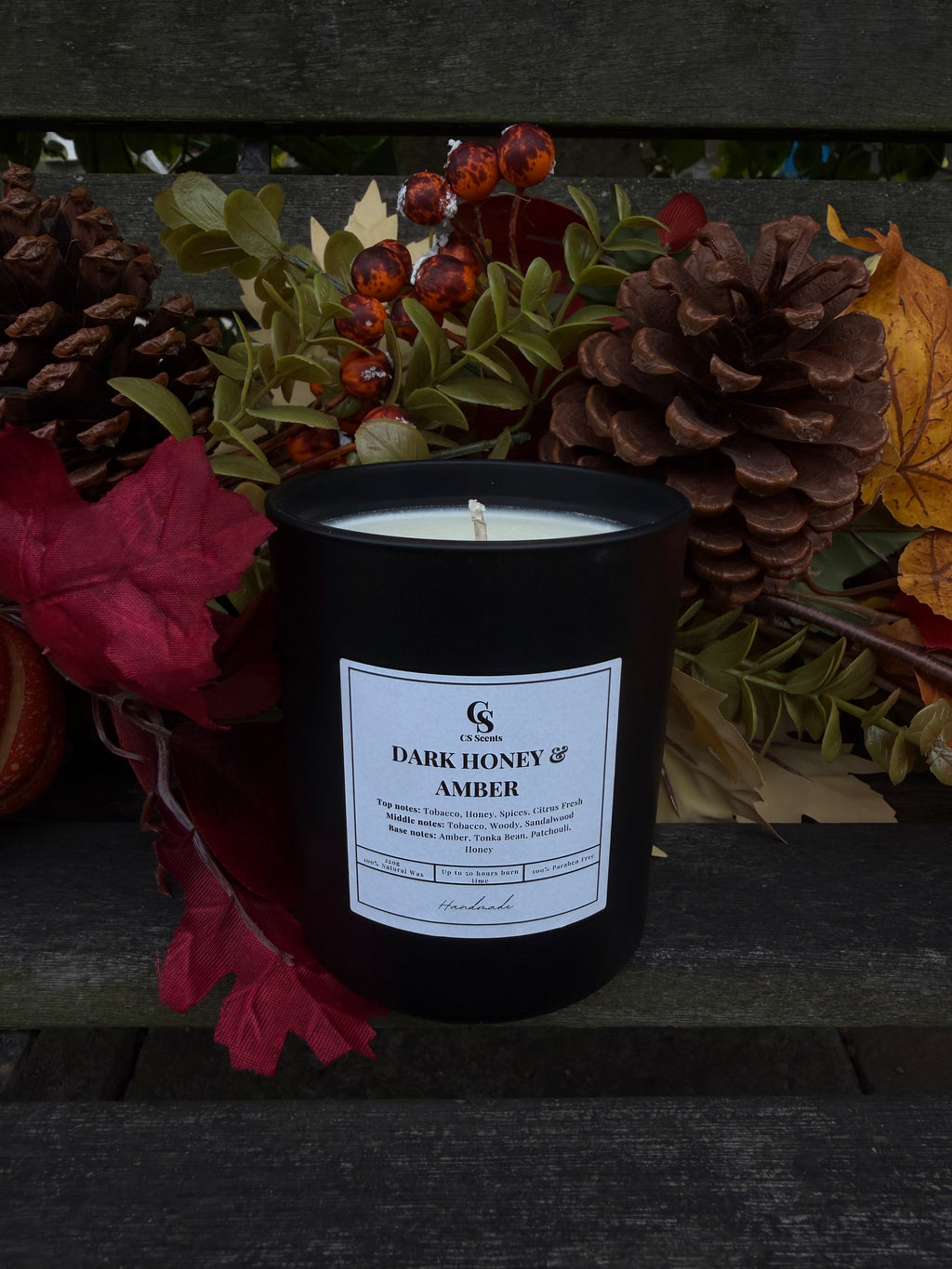 165g Dark Honey & Amber Candle