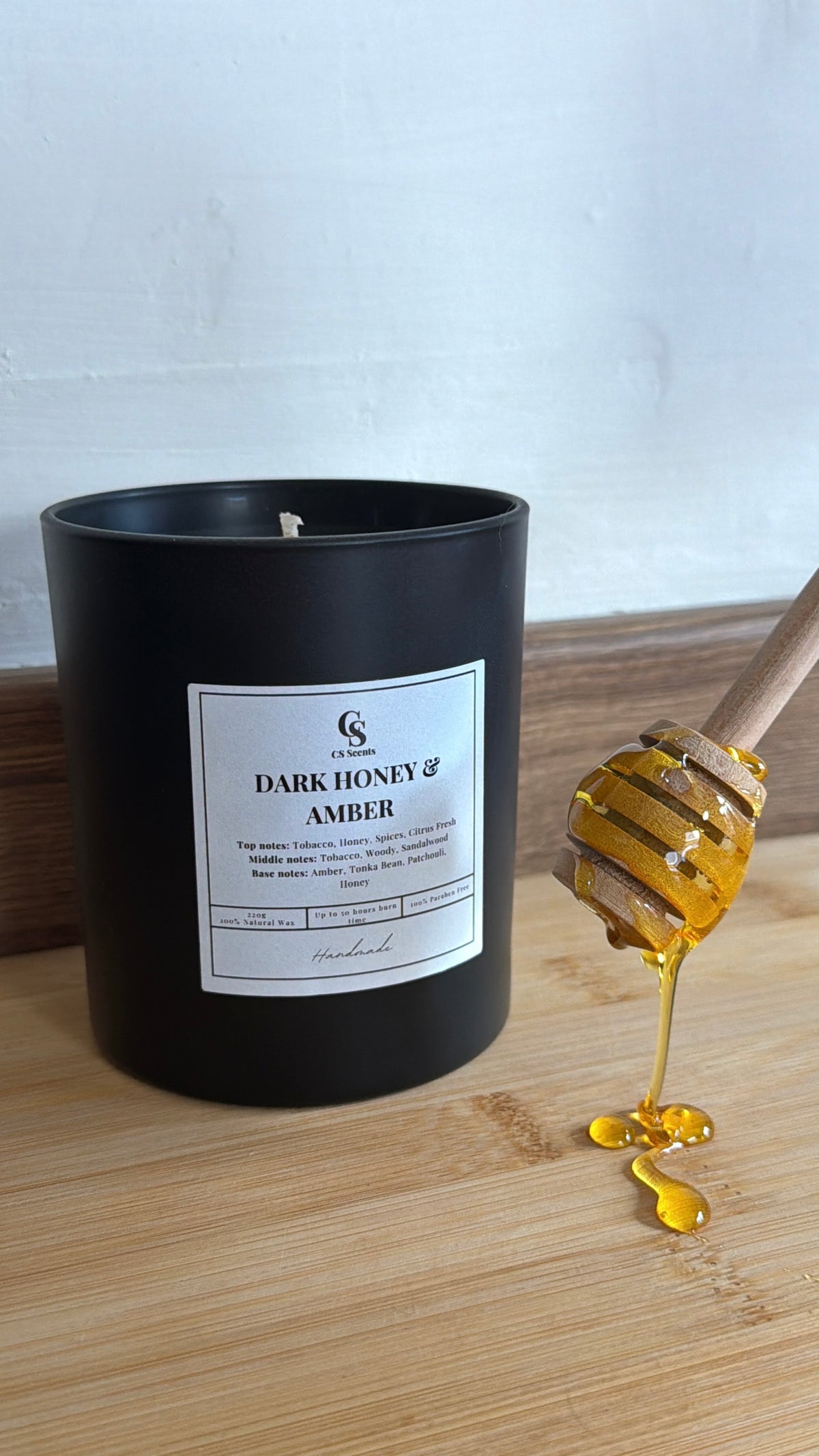 220g Dark Honey & Amber Candle